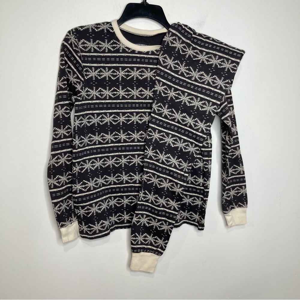 Burt’s Bees snowflake pajama set long sleeves pants‎ gray size XS
